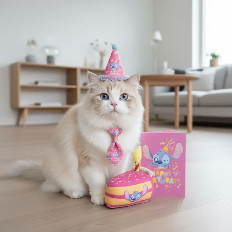 Disney & Warner Bros Kit de Aniversário com Brinquedos Stitch - Birthday kit for dogs and cats