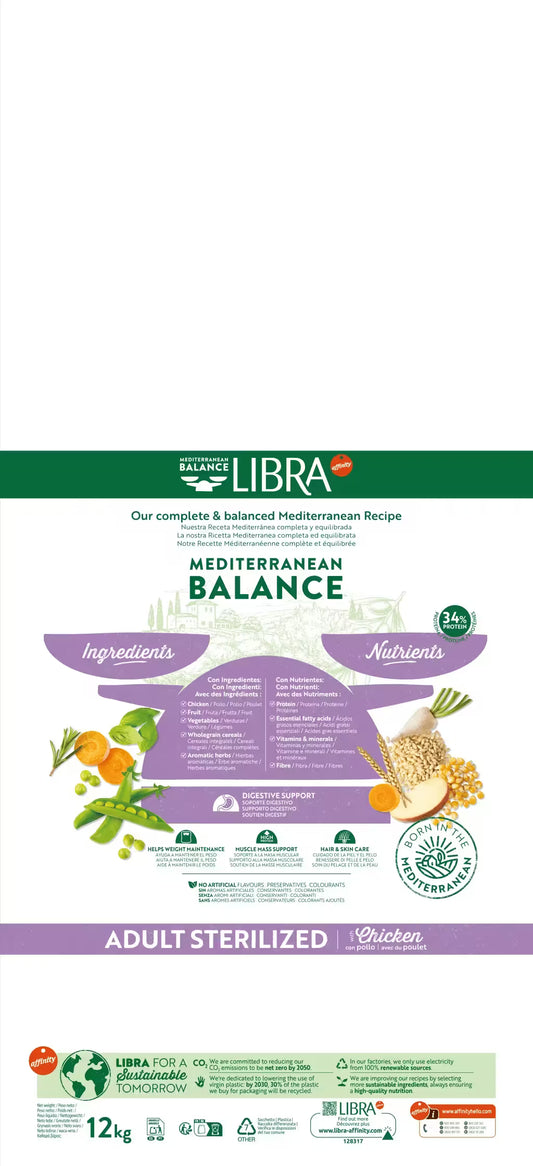 Ração para Gatos Libra Cat Sterilized Chicken | 12 kg