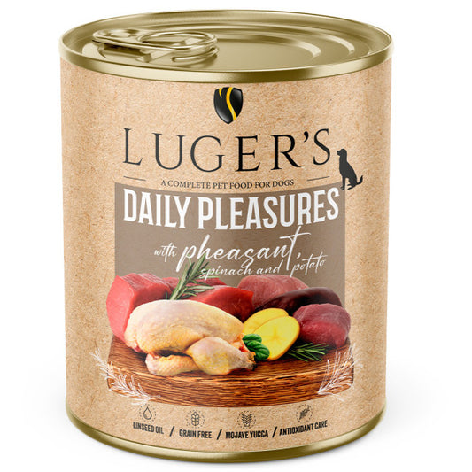 Luger's Daily Pleasures - Alimento húmido para cão adulto - Faisão, espinafres e batata | 6x800 g