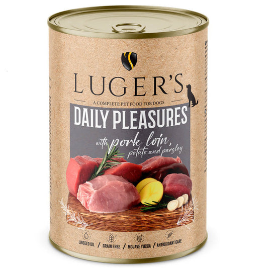 Luger's Daily Pleasures - Alimento húmido para cão adulto - Lombo de porco, batata e salsa | 6x400 g