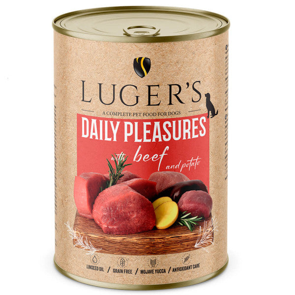 Luger's Daily Pleasures - Wet Food for Adult Dogs - Beef and Potato | 6 x 400 g
