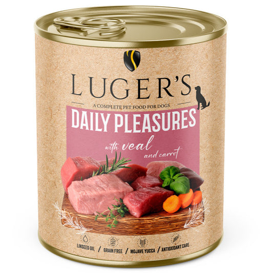 Luger's Daily Pleasures - Alimento húmido para cão adulto - Vitela e cenoura | 6x800 g