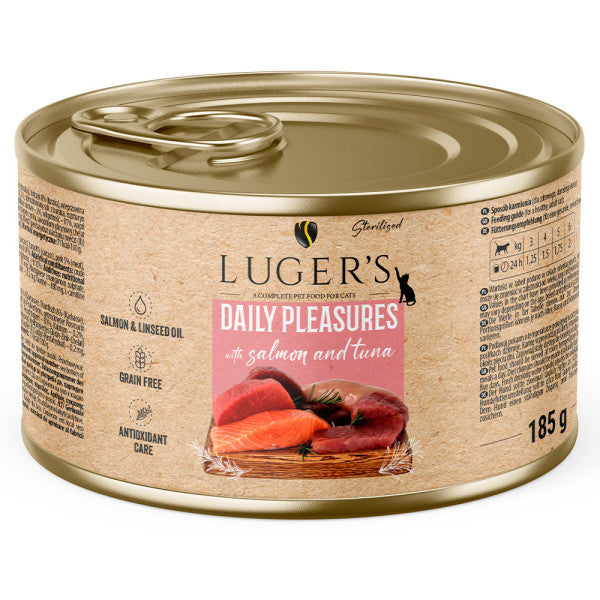 Luger's Daily Pleasures - Alimento húmido para gato esterilizado - Salmão e atum | 6x185 g