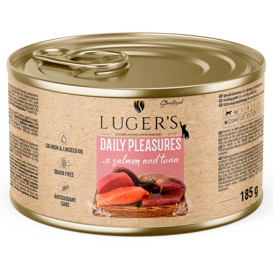 Luger's Daily Pleasures - Alimento húmido para gato esterilizado - Salmão e atum | 6x185 g