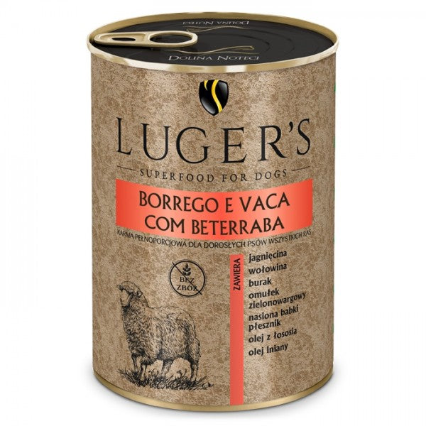Luger's Húmeda Perro - Cordero y vaca con remolacha | 6 x 400 g