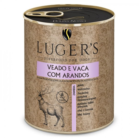 Luger's Wet Dog Food - Venison and Beef with Cranberry 800g
