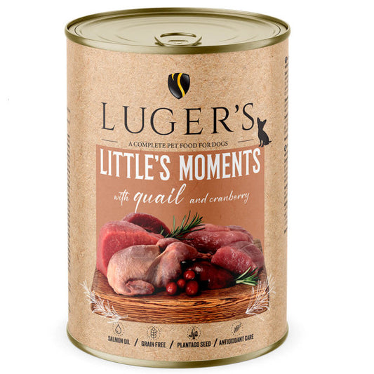 Luger's Little's Moments - Wet Food for Mini Adult Dogs - Quail and Cranberries 400g