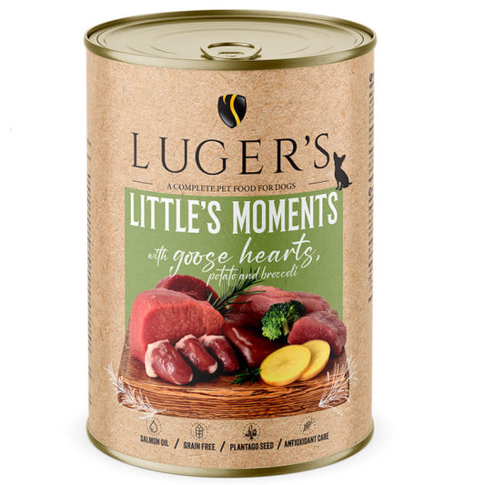Luger's Little's Moments - Wet Food for Mini Adult Dogs - Goose Heart, Potato and Broccoli 400g