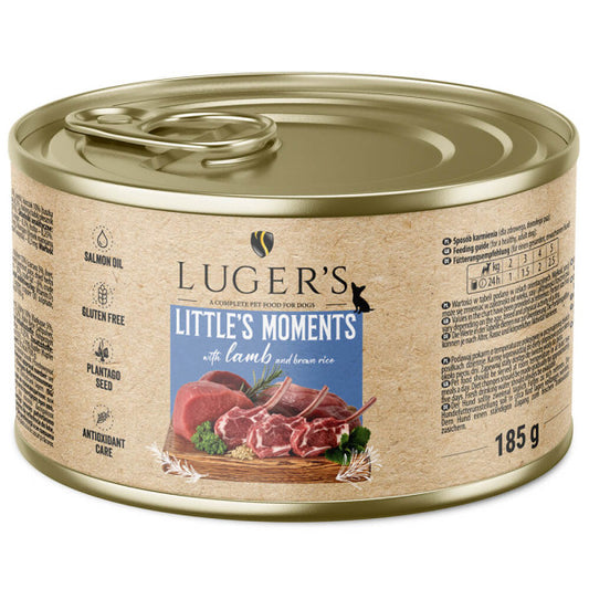 Luger's Little's Moments - Wet Food for Adult Mini Dogs - Lamb and Brown Rice | 6 x 185 g