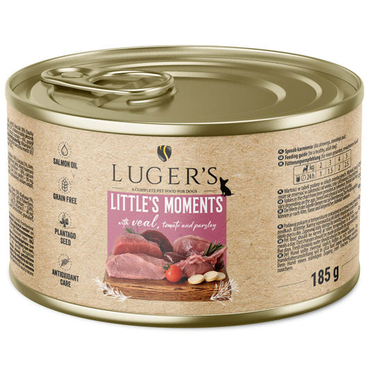 Luger's Little's Moments - Wet Food for Adult Mini Dogs - Veal, Tomato and Parsley | 6 x 185 g
