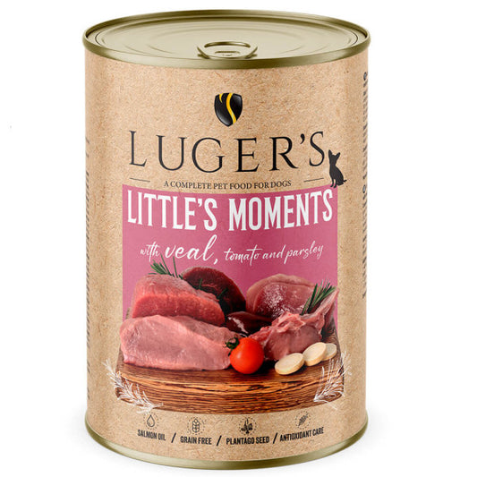 Luger's Little's Moments - Alimento húmido para cão adulto mini - Vitela, tomate e salsa | 6x400 g