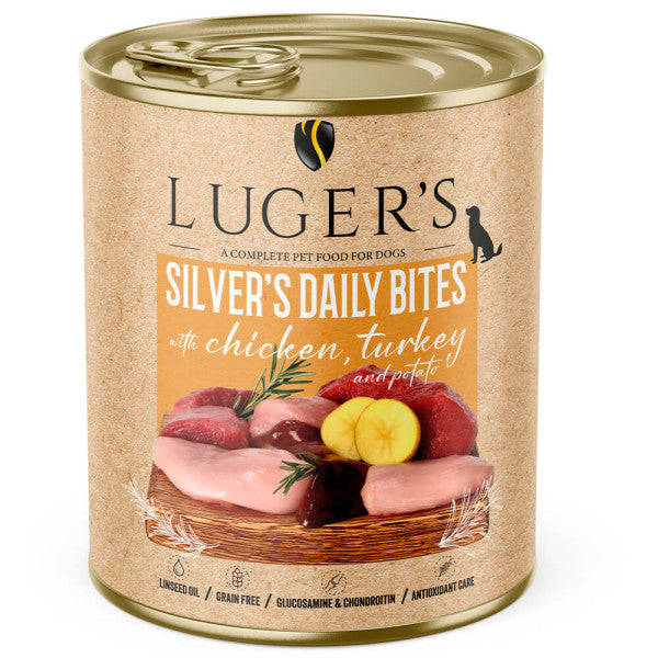 Luger's Silver's Daily Bites - Senior Dog Wet Food - Chicken, Turkey & Potato 800g