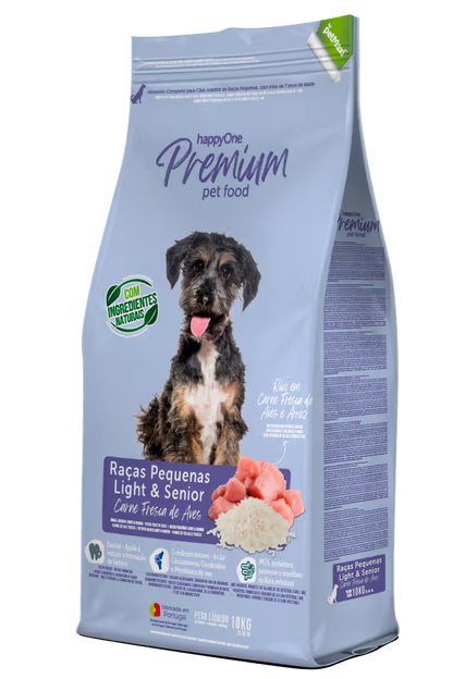 HappyOne Premium Perro Razas Pequeñas Light y Senior Aves - Pienso seco para perro para control de peso