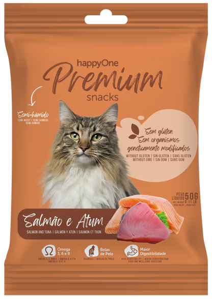 happyOne Premium Snacks Salmon and Tuna for Cats
