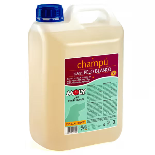 Moly - Champô para cão com pelo branco e claro