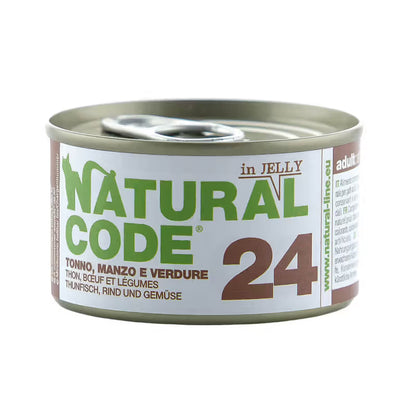 Natural Code 24 - Alimento Húmido para Gato - Atum, Carne de Vaca e Vegetais