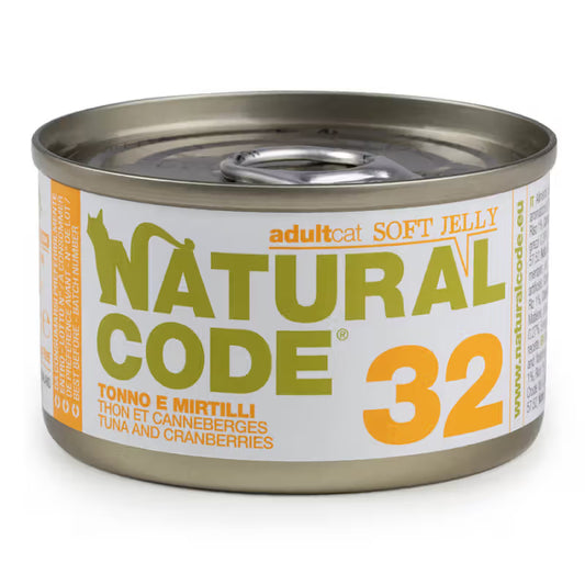 Natural Code 32 - Alimento Húmido em Gelatina para Gato - Atum e Arandos