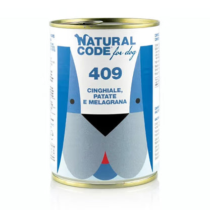 Natural Code 409 Adult Dog Grain-Free Wild Boar, Potato and Pomegranate - Wet dog food
