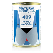 Natural Code 409 Perro Adulto Grain-Free Jabalí, Patata y Granada - Comida húmeda para perro