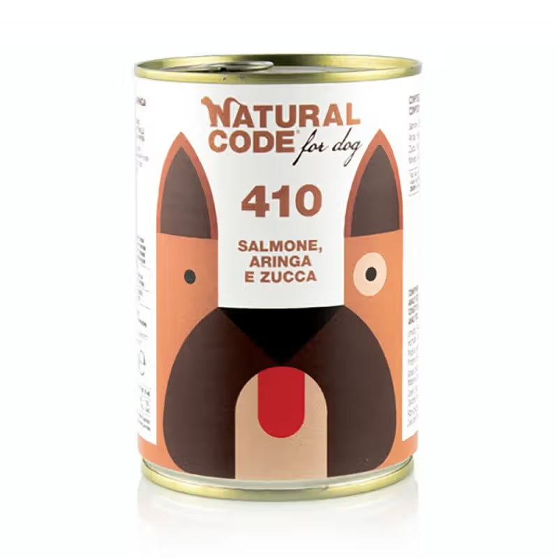 Natural Code 410 Perro Adulto Grain-Free Salmón, Arenque y Calabaza - Comida húmeda para perro