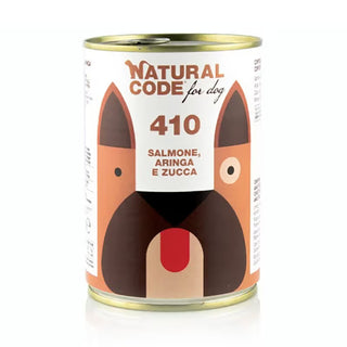 Natural Code 410 Perro Adulto Grain-Free Salmón, Arenque y Calabaza - Comida húmeda para perro