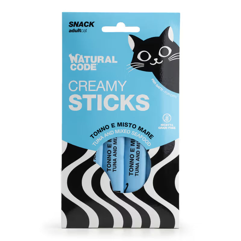 Natural Code Creamy Gato Grain-Free Atún y Frutos del Mar - Snack para gato