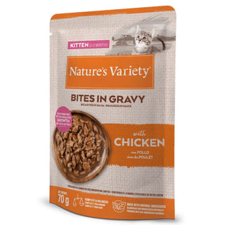 Nature's Variety Bites in Gravy - Alimento húmido para gatinho - Frango