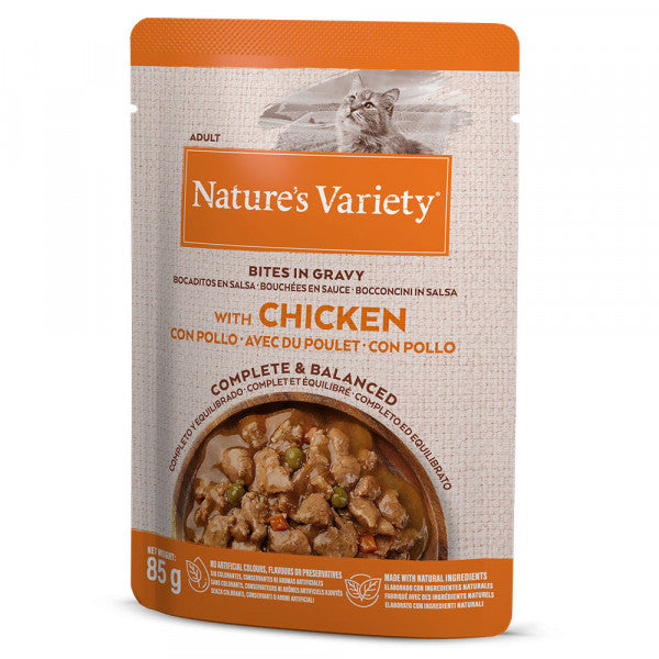 Nature's Variety Bites in Gravy - Wet Cat Food - Chicken | 22 x 85 g