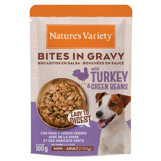 Natures Variety Bites in Gravy Perro Adulto Pavo y Judías Verdes - Comida húmeda para perro