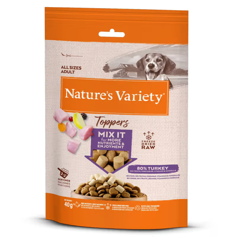 Nature's Variety Freeze Dried Topper - Snack para perro con pavo
