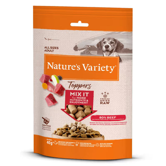 Natures Variety Freeze Dried Topper - Snack para perro con ternera