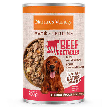 Natures Variety Paté Medium Maxi Adult Dog Beef and Vegetables Grain-Free - Wet dog food