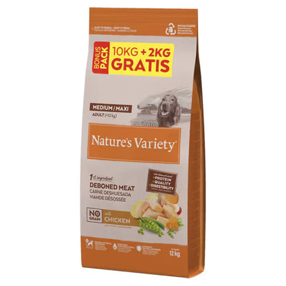 Natures Variety No Grain Grain-Free Cão Adulto Médio e Grande Frango - Ração seca para cão