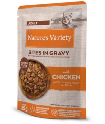 Nature's Variety Cat Chunks in Gravy Chicken Wet Food | Wet (Pouch) | 22 x 85 g