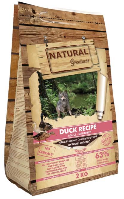 Natural Greatness Sensitive Mini Adult Dog Duck Grain-Free - Dry dog food
