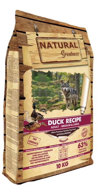 Natural Greatness Perro Adulto Razas Medianas y Grandes Sensible Pato - Pienso seco para perro con sensibilidad digestiva