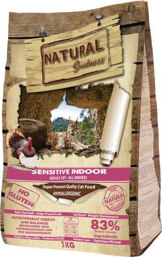 Natural Greatness Sensible de Interior Gato y Gatito Pollo - Pienso seco para gato con sensibilidad digestiva