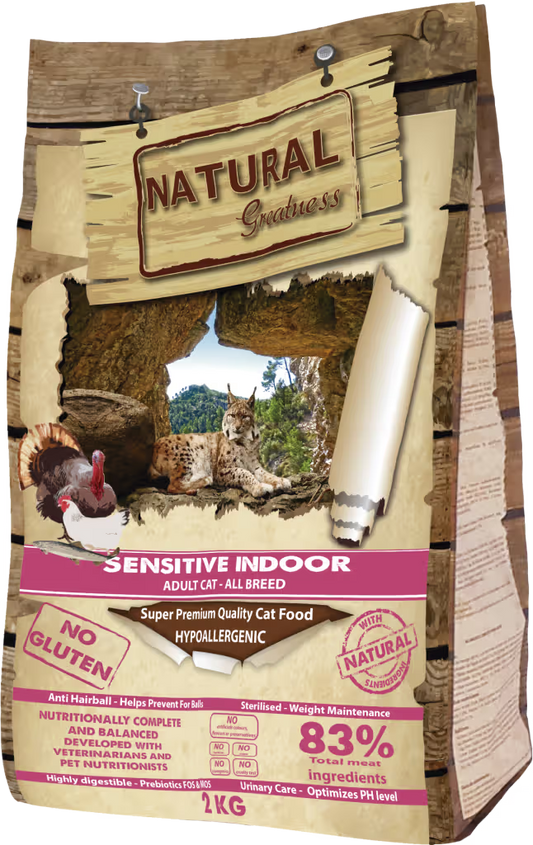 Natural Greatness Sensitive Indoor Cat and Kitten Chicken - Dry food for cats with digestive sensitivity