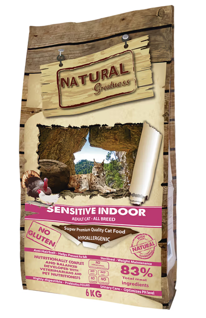 Natural Greatness Sensitive Indoor Cat and Kitten Chicken - Dry food for cats with digestive sensitivity
