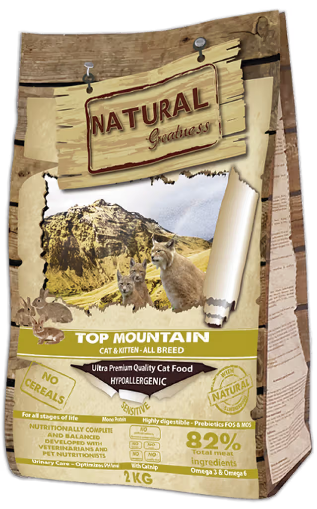 Natural Greatness Top Montain Gato y Gatito Conejo - Pienso seco para gato