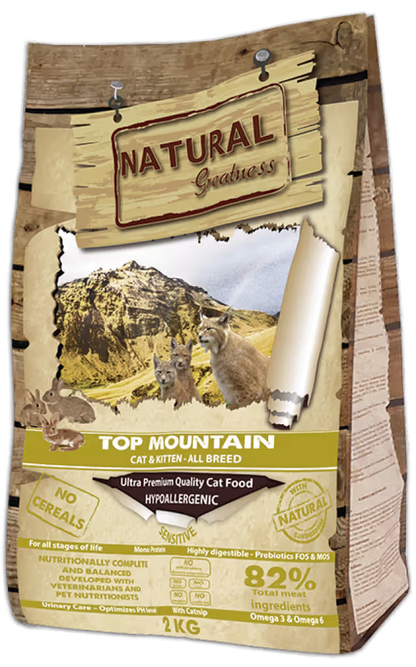 Natural Greatness Top Montain Gato y Gatito Conejo - Pienso seco para gato
