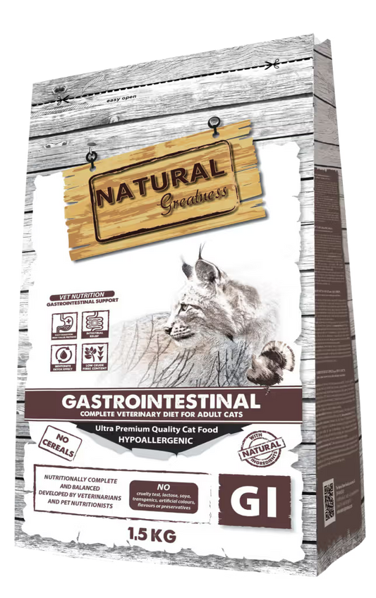 Natural Greatness Veterinary Gastrointestinal Grain-Free Adult Cat Turkey - Dry cat food for intestinal absorption disorders