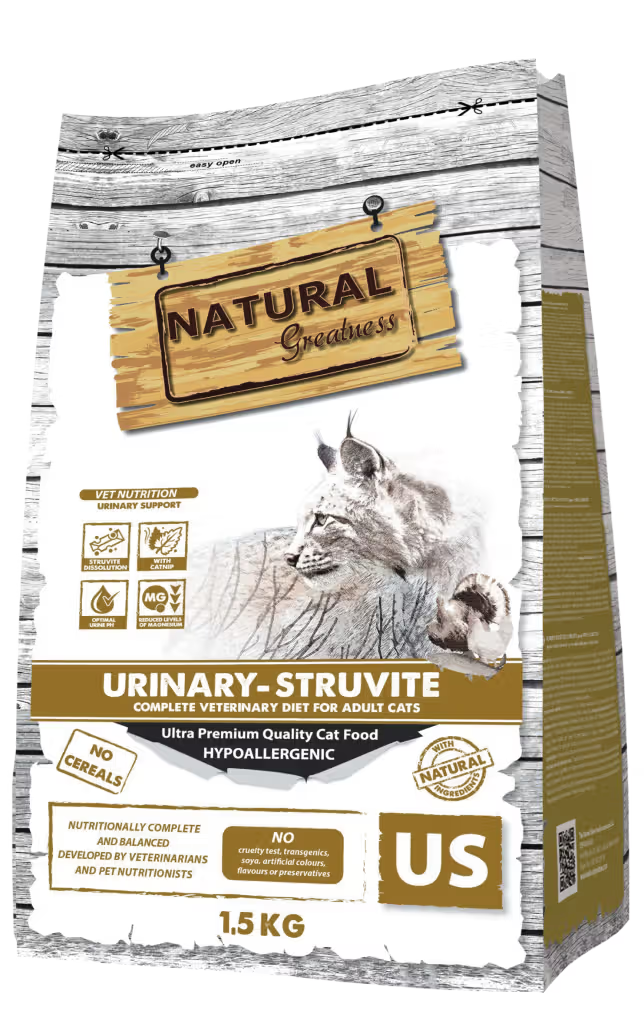 Natural Greatness Veterinary Urinary-Struvite Gato Adulto Frango Grain-Free - Ração seca para gato com problemas urinários