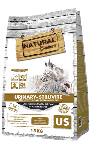 Natural Greatness Veterinary Urinary-Struvite Gato Adulto Frango Grain-Free - Ração seca para gato com problemas urinários