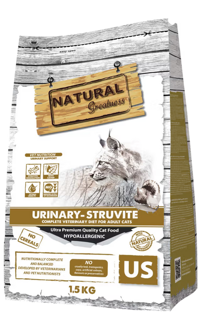 Natural Greatness Veterinary Urinary-Struvite Gato Adulto Frango Grain-Free - Ração seca para gato com problemas urinários