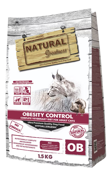 Natural Greatness Veterinary Obesity Adult Cat Grain-Free Turkey - Dry food for overweight cats