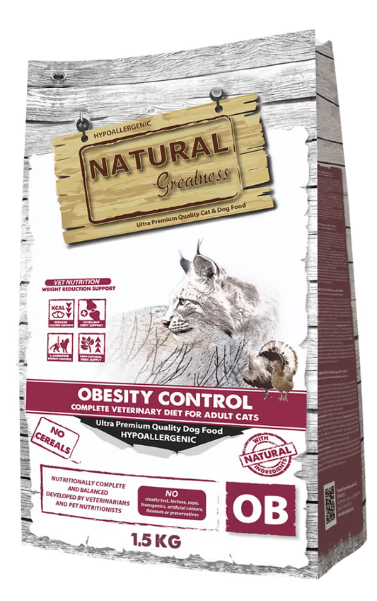 Natural Greatness Veterinary Obesity Adult Cat Grain-Free Turkey - Dry food for overweight cats