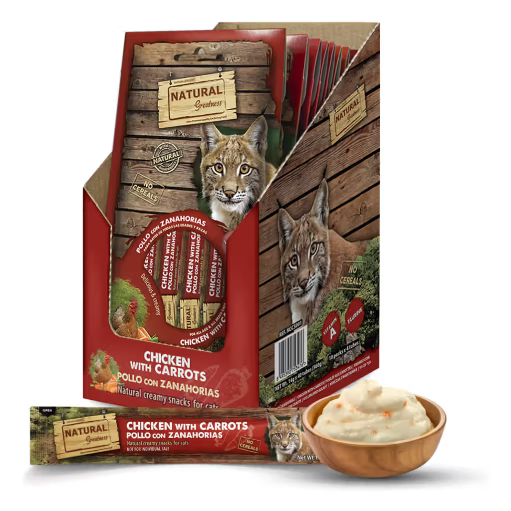 Natural Greatness Creamy Vision Support Cat Chicken and Carrot Grain-Free - Cat snack for vision