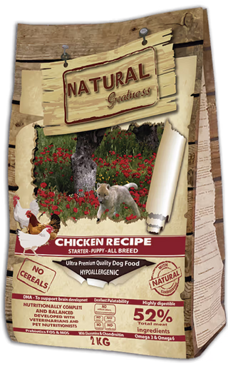 Natural Greatness Starter Cão Cachorro Frango Grain-Free - Ração seca para cão
