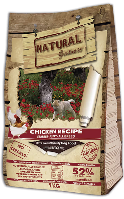 Natural Greatness Starter Cão Cachorro Frango Grain-Free - Ração seca para cão